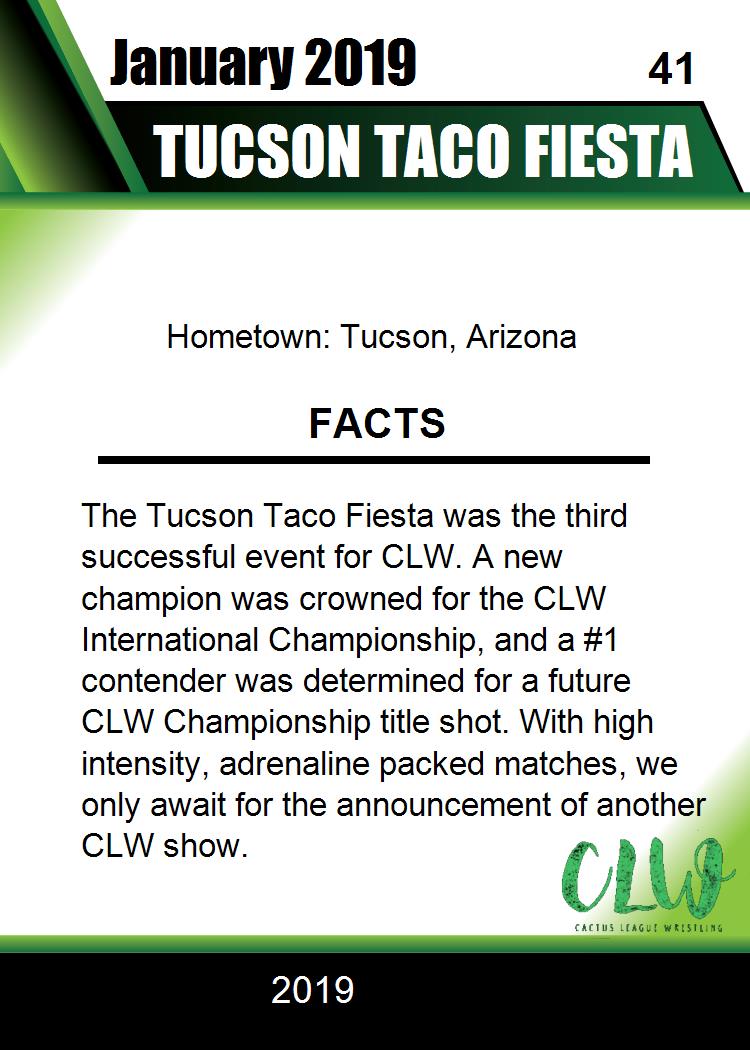 Tucson Taco Fiesta trading card PW Catalog