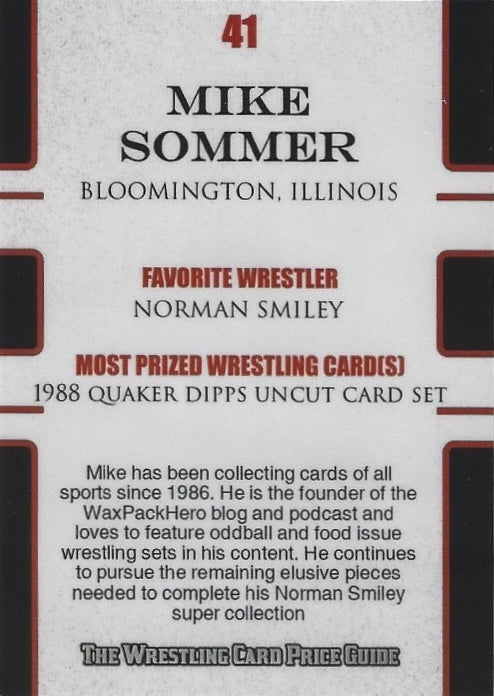 Mike Sommer trading card PW Catalog