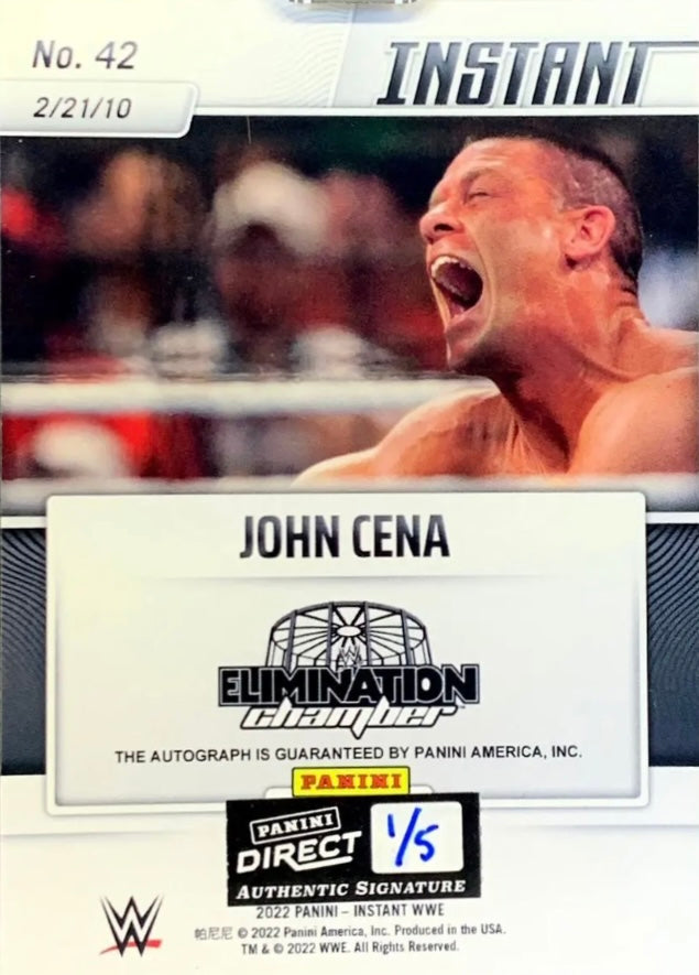 John Cena – Cena Wins Elimination Chamber for Eight World Championship trading card PW Catalog