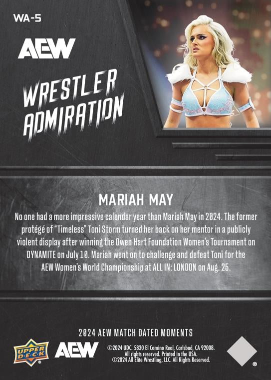 Wrestler Admiration – Mariah MAY trading card PW Catalog