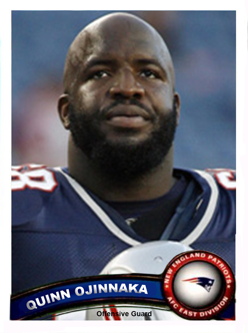 Quinn Ojinnaka – New England Patriots trading card PW Catalog