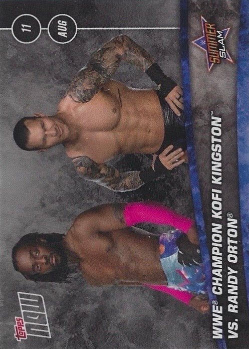 WWE Champion Kofi Kingston vs. Randy Orton trading card PW Catalog