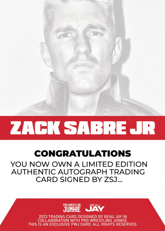 Zack Sabre JR trading card PW Catalog