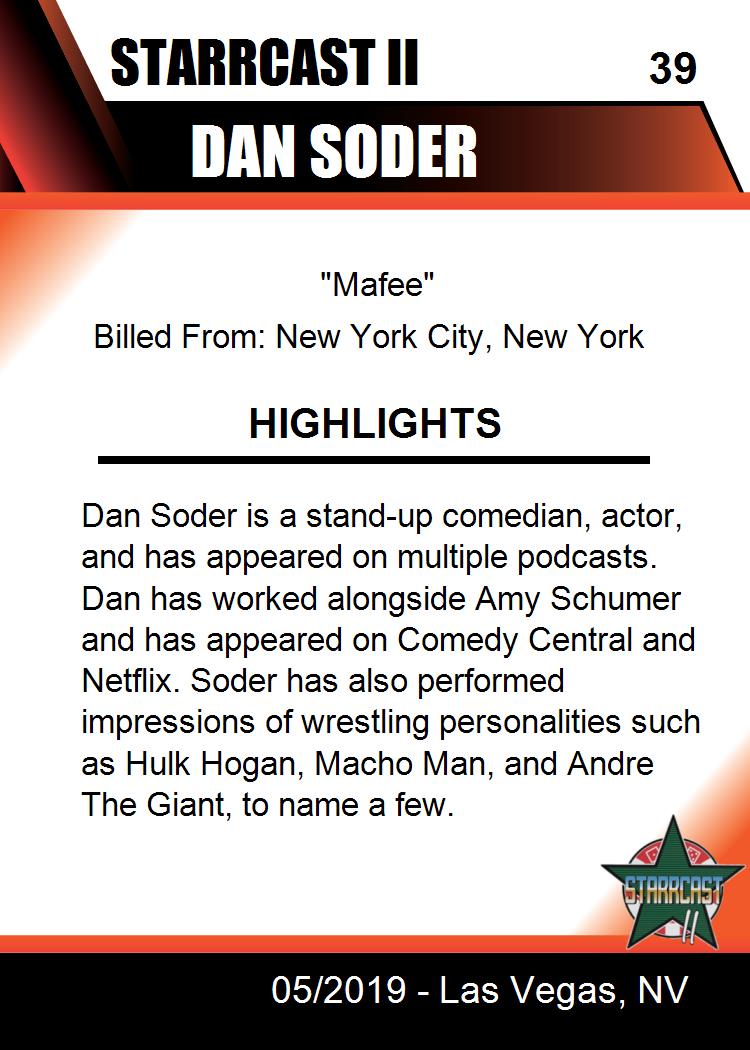 DAN Soder trading card PW Catalog