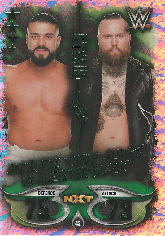 WWE Topps Slam Attax Live 2018 Andrade vs Aleister Black #42