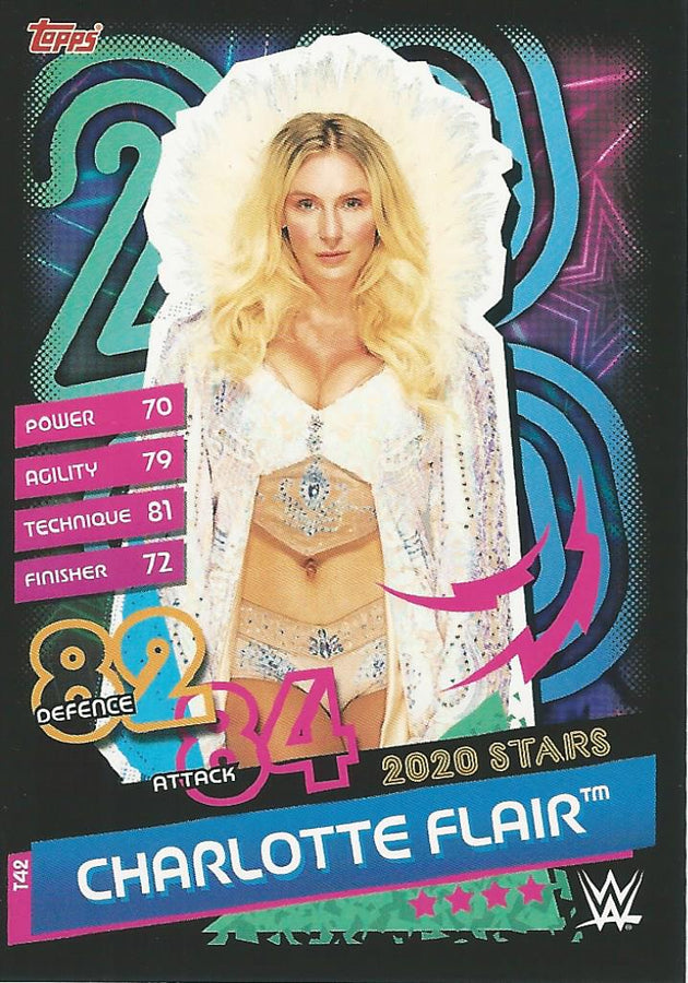 WWE Topps Slam Attax Reloaded 2020 Charlotte Flair T42 trading card PW Catalog