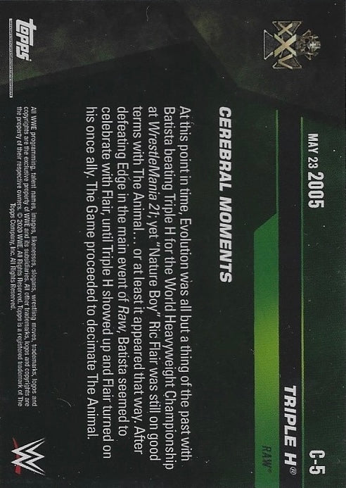 MAY 23 2005 – Triple H Tames the Animal trading card PW Catalog