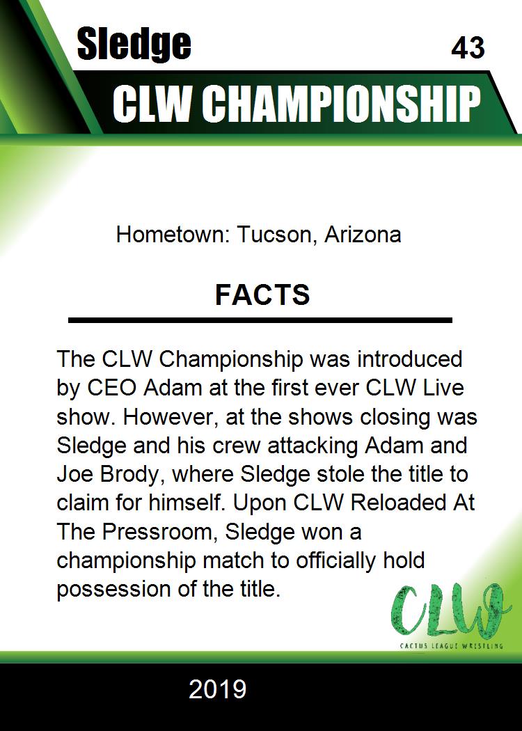 CLW Championship trading card PW Catalog