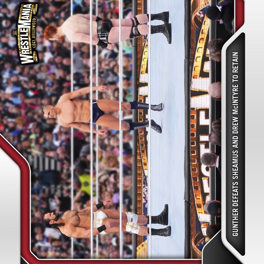 Gunther – Gunther Defeats Sheamus and Drew Mcintyre to Retain trading card PW Catalog