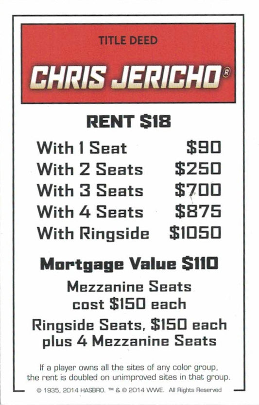 Chris Jericho trading card PW Catalog