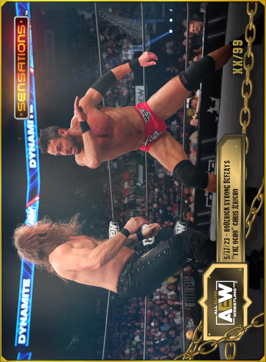 5/17/23 – Roderick Strong – Roderick Strong Defeats “the Ocho” Chris Jericho trading card PW Catalog
