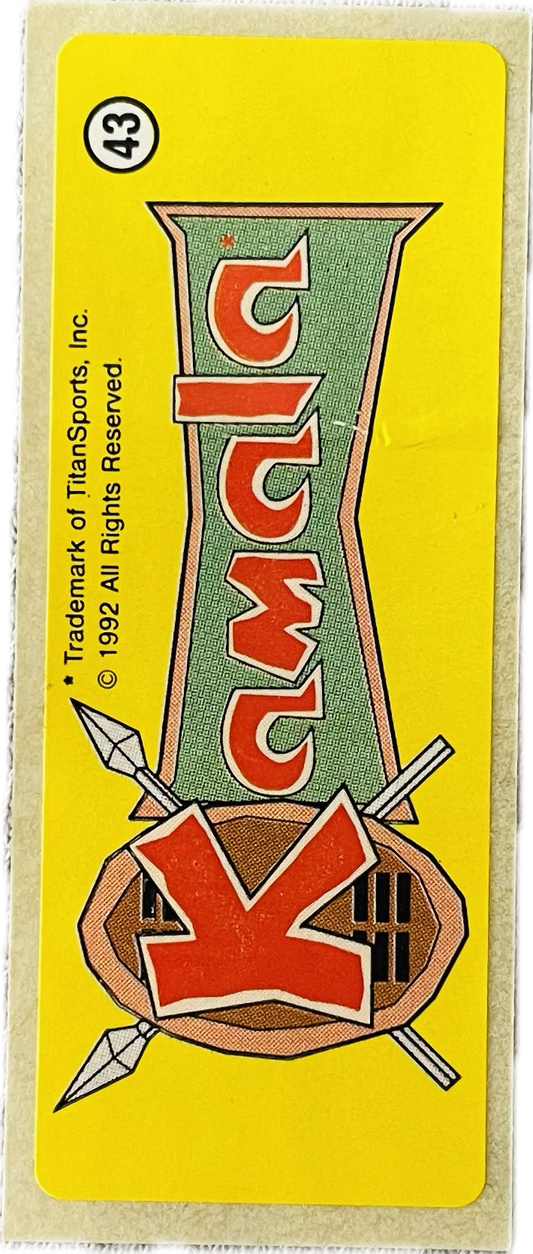 WWF Dunkin Bubble Gum Stickers (1992) No. 43 Kamala PW Catalog