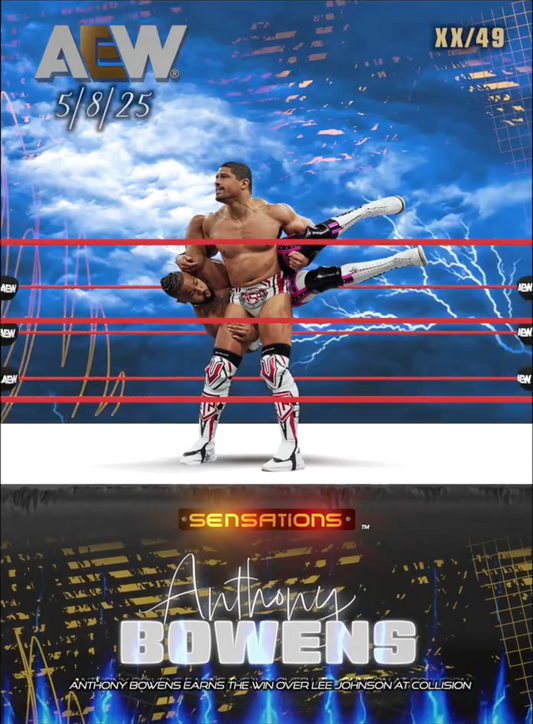 5/8/25 – Anthony Bowens – Anthony Bowens Earns the Win Over LEE Johnson at Collision trading card PW Catalog