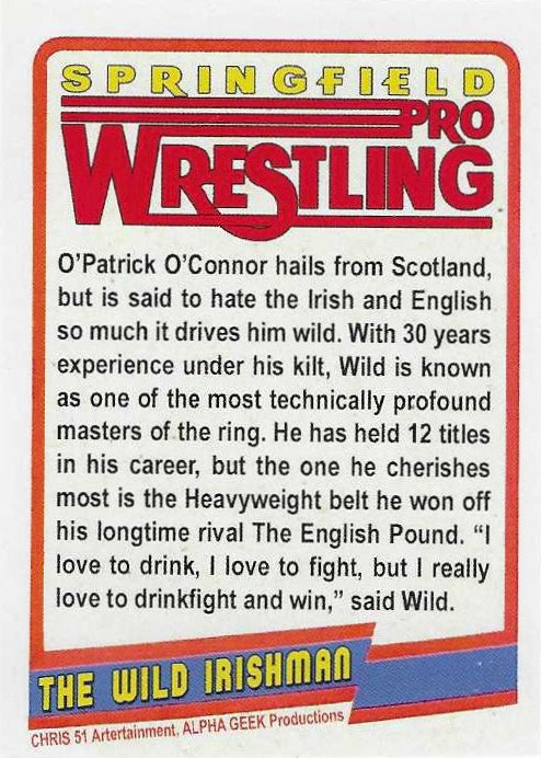 The Wild Irishman – Scotland trading card PW Catalog