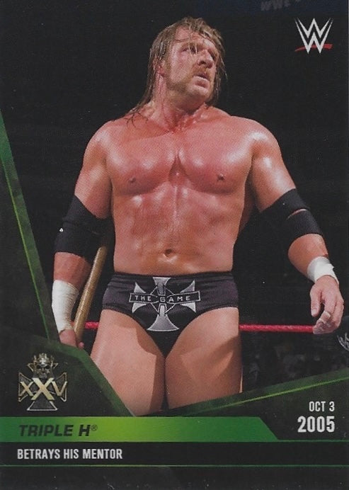 OCT 3 2005 – Triple H Betrays HIS Mentor trading card PW Catalog