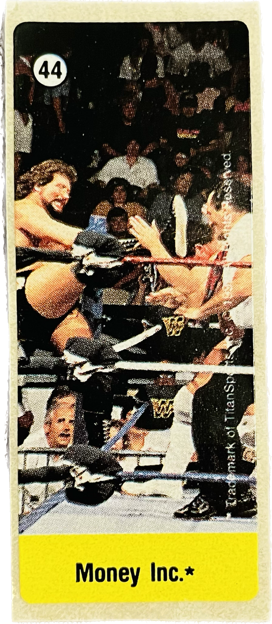WWF Dunkin Bubble Gum Stickers (1992) #44 Money Inc.
