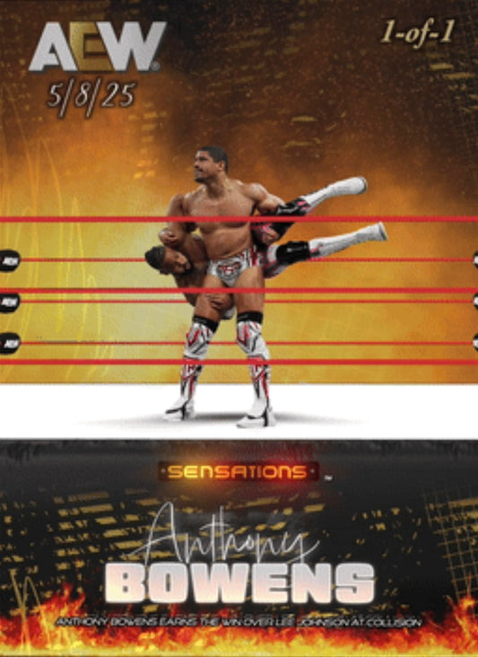 5/8/25 – Anthony Bowens – Anthony Bowens Earns the Win Over LEE Johnson at Collision trading card PW Catalog