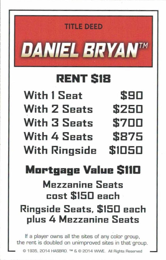 Daniel Bryan trading card PW Catalog