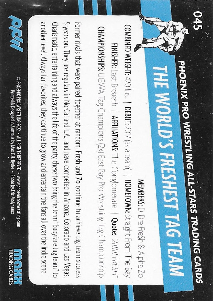 The World’s Freshest TAG Team trading card PW Catalog