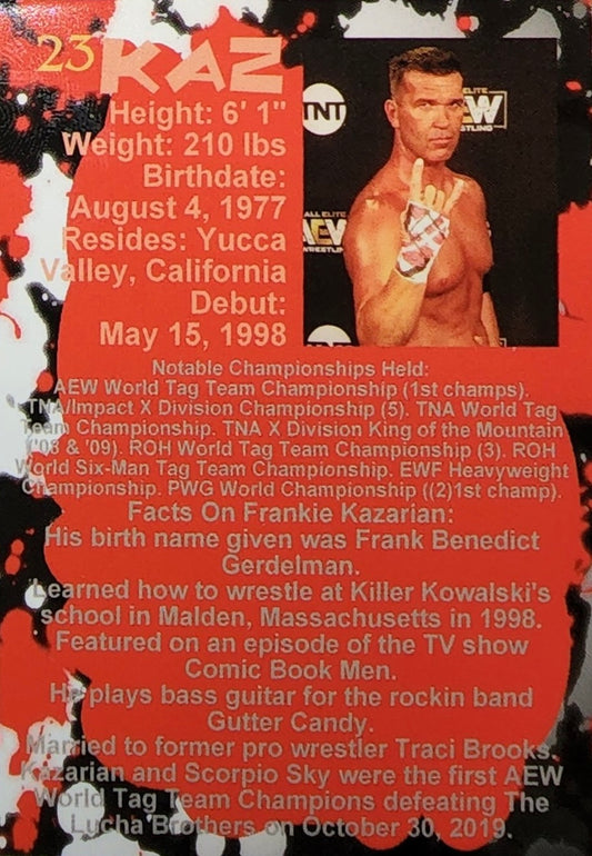 Frankie Kazarian trading card PW Catalog