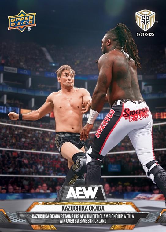 Kazuchika Okada – Kazuchika Okada Retains HIS AEW Unified Championship With a Win Over Swerve Strickland trading card PW Catalog