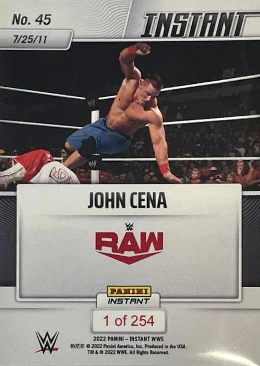 John Cena – Cena Defeats REY Mysterio on Monday Night RAW for 11th World Title trading card PW Catalog