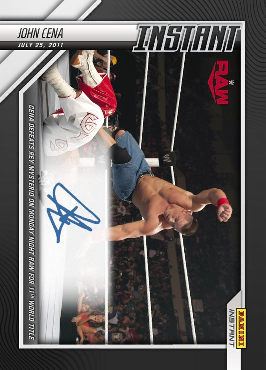 John Cena – Cena Defeats REY Mysterio on Monday Night RAW for 11th World Title trading card PW Catalog