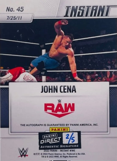 John Cena – Cena Defeats REY Mysterio on Monday Night RAW for 11th World Title trading card PW Catalog