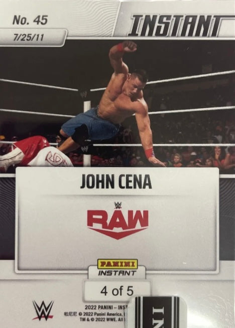 John Cena – Cena Defeats REY Mysterio on Monday Night RAW for 11th World Title trading card PW Catalog
