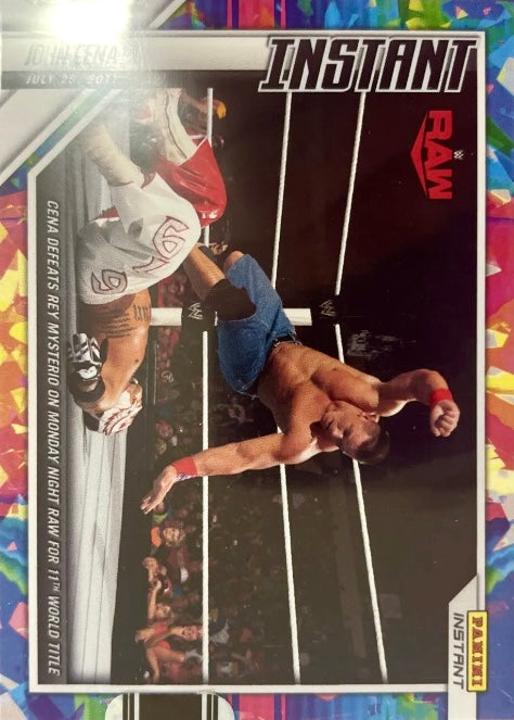 John Cena – Cena Defeats REY Mysterio on Monday Night RAW for 11th World Title trading card PW Catalog