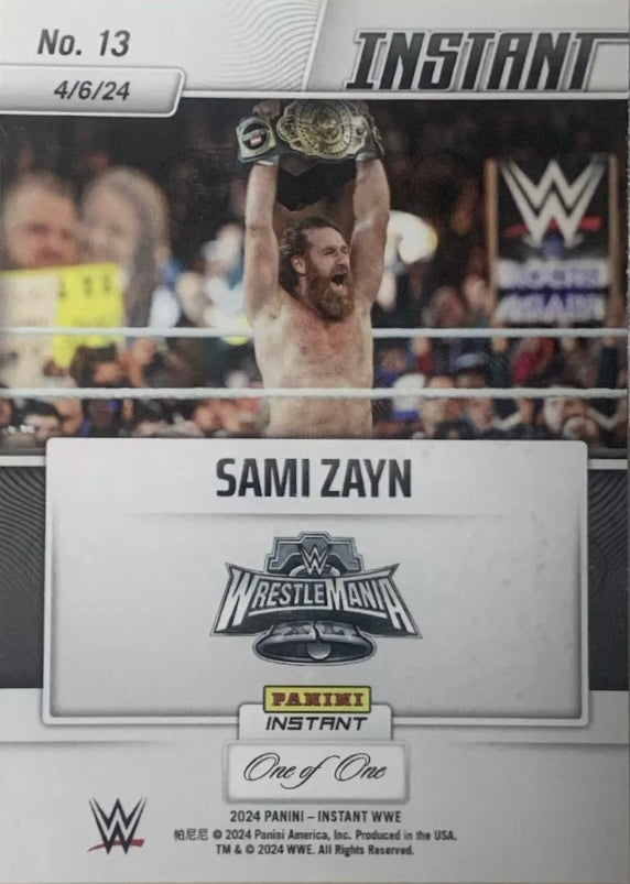 Sami Zayn – Sami Zayn Wins Intercontinental Championship trading card PW Catalog
