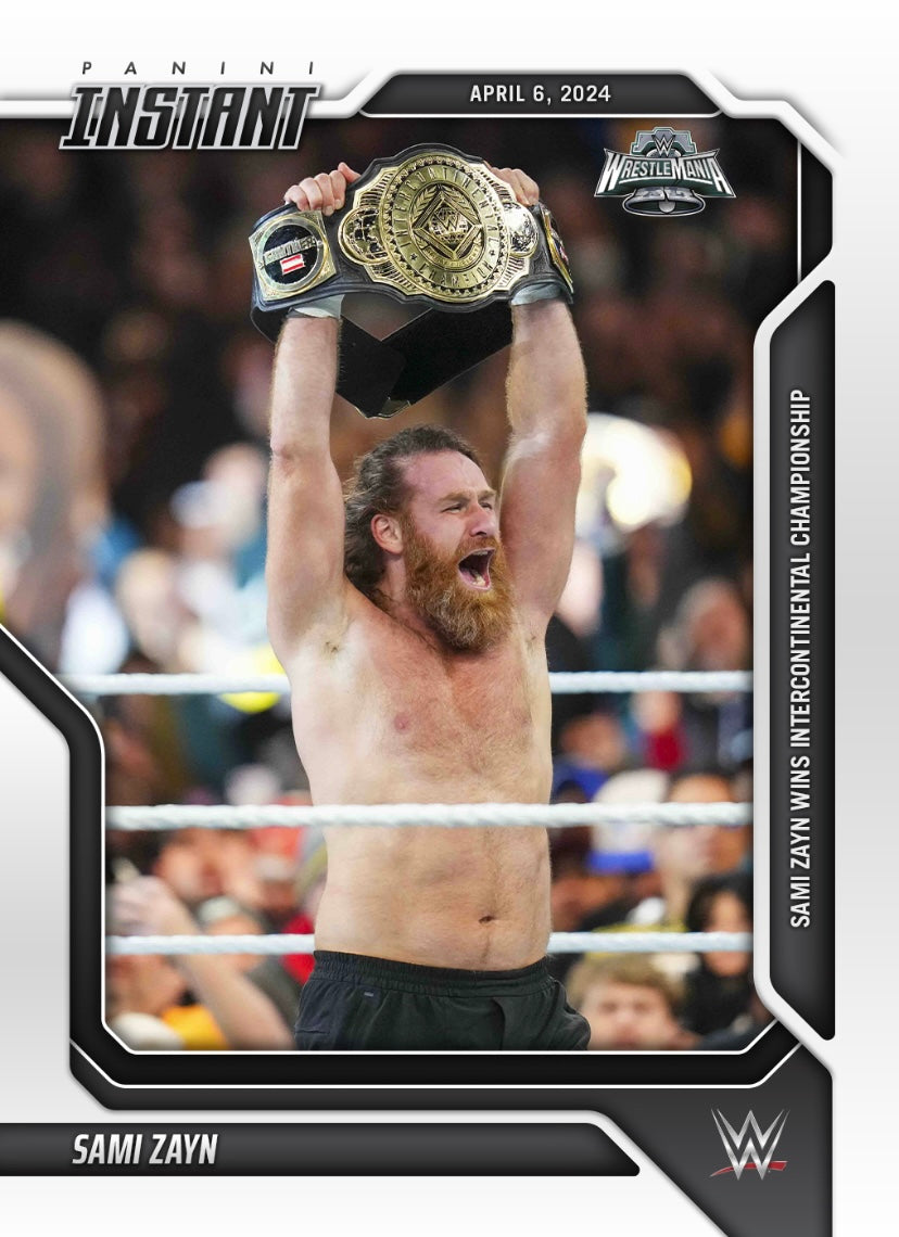 Sami Zayn – Sami Zayn Wins Intercontinental Championship trading card PW Catalog