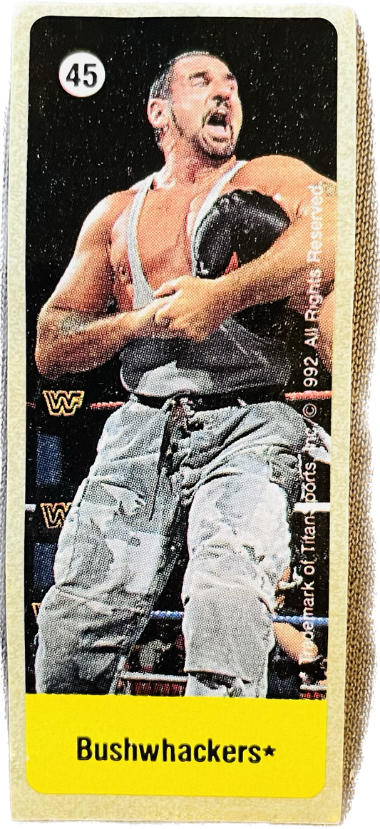 WWF Dunkin Bubble Gum Stickers (1992) No. 45 Bushwhackers PW Catalog