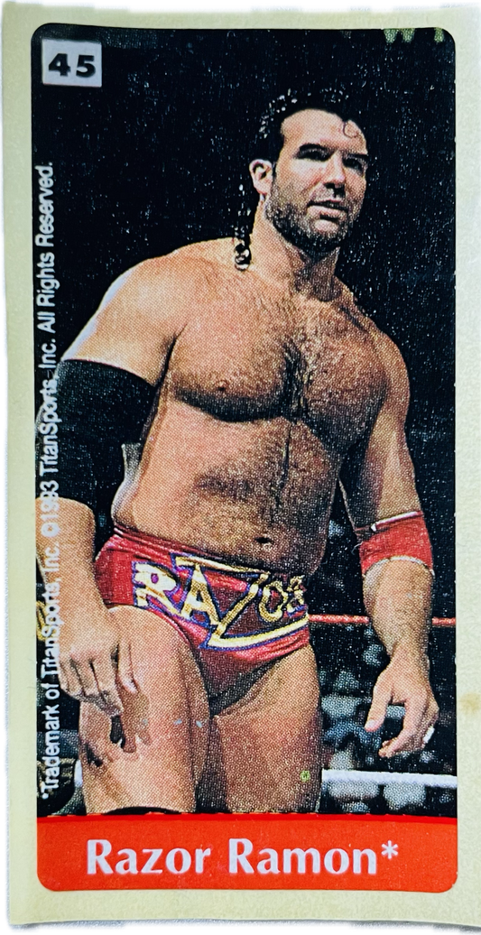 WWF Dunkin Bubble Gum Stickers (1993) #45 Razor Ramon
