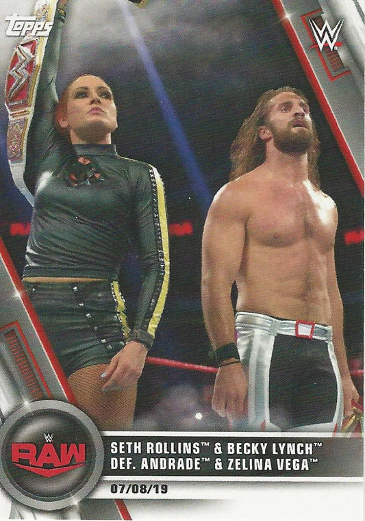 WWE Topps Women Division 2020 Becky Lynch and Seth Rollins #45