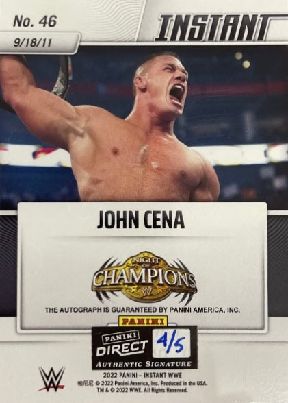 John Cena – Cena Regains World Title at Night of Champions trading card PW Catalog