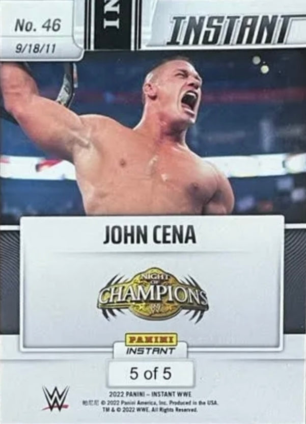 John Cena – Cena Regains World Title at Night of Champions trading card PW Catalog