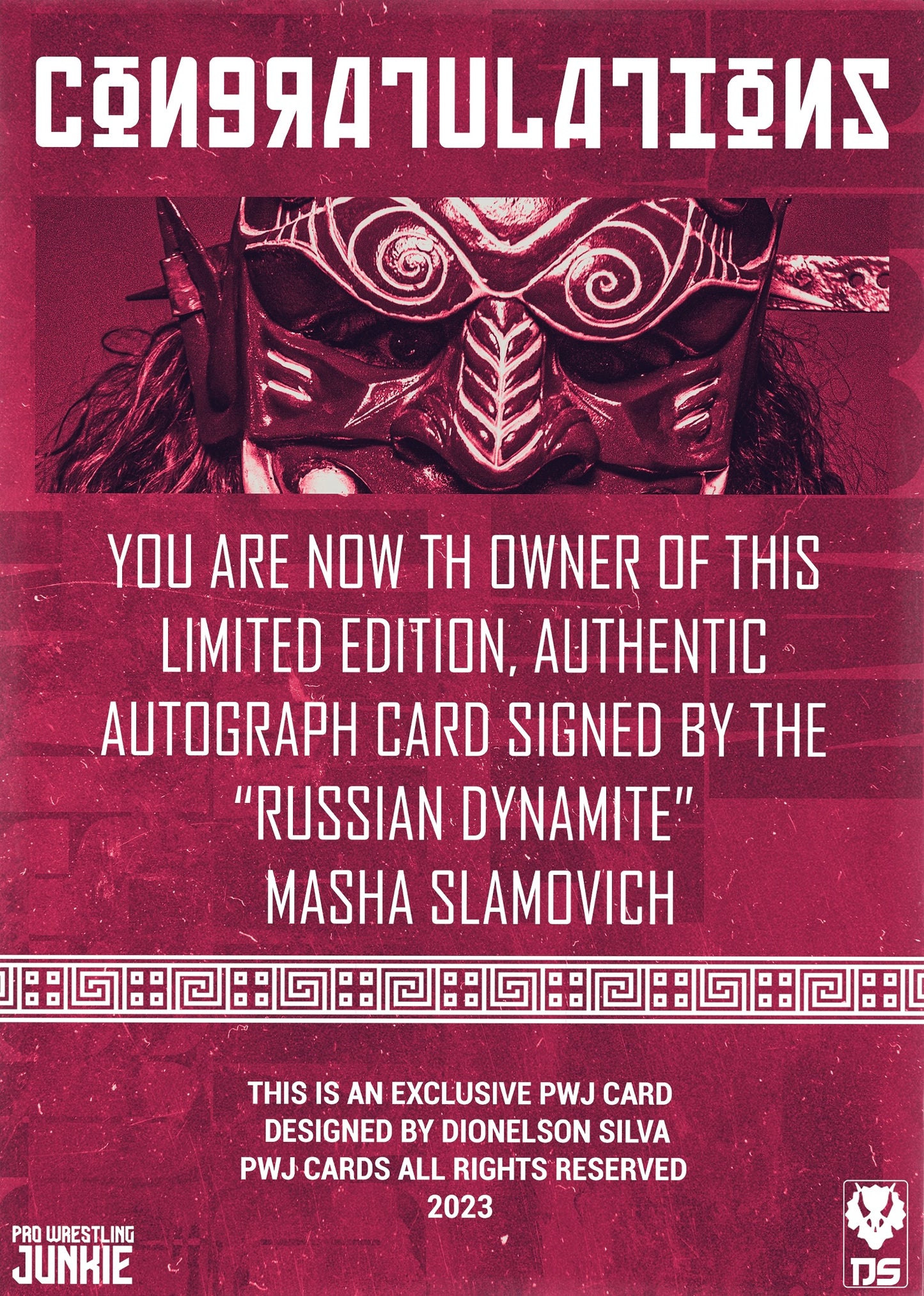 “Russian Dynamite” Masha Slamovich trading card PW Catalog