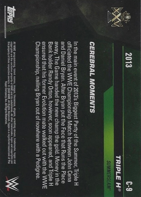 2013 – Triple H Does What’s Best for Business trading card PW Catalog