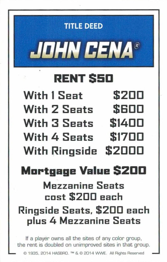 John Cena trading card PW Catalog