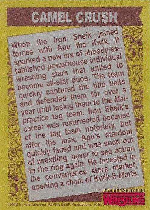 Camel Crush – Iron Sheik / APU the Kwik