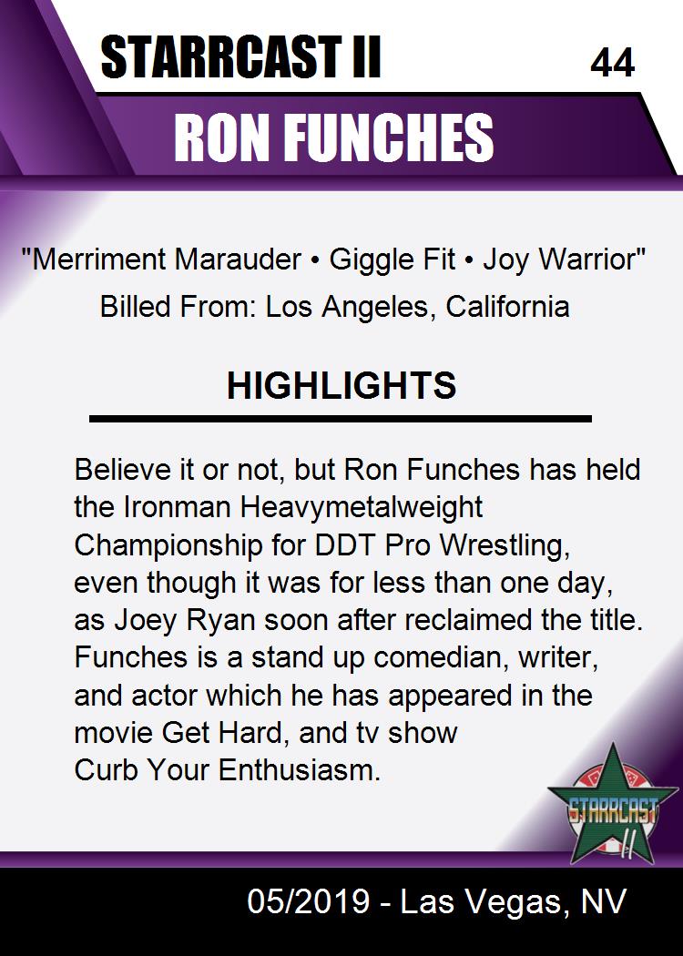 RON Funches trading card PW Catalog