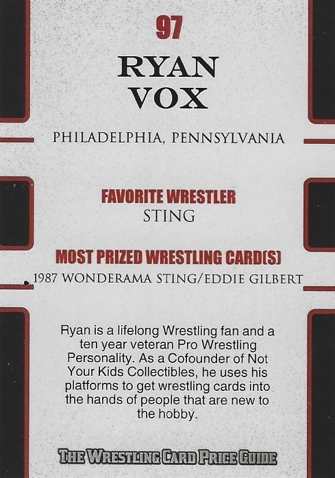 Ryan VOX trading card PW Catalog