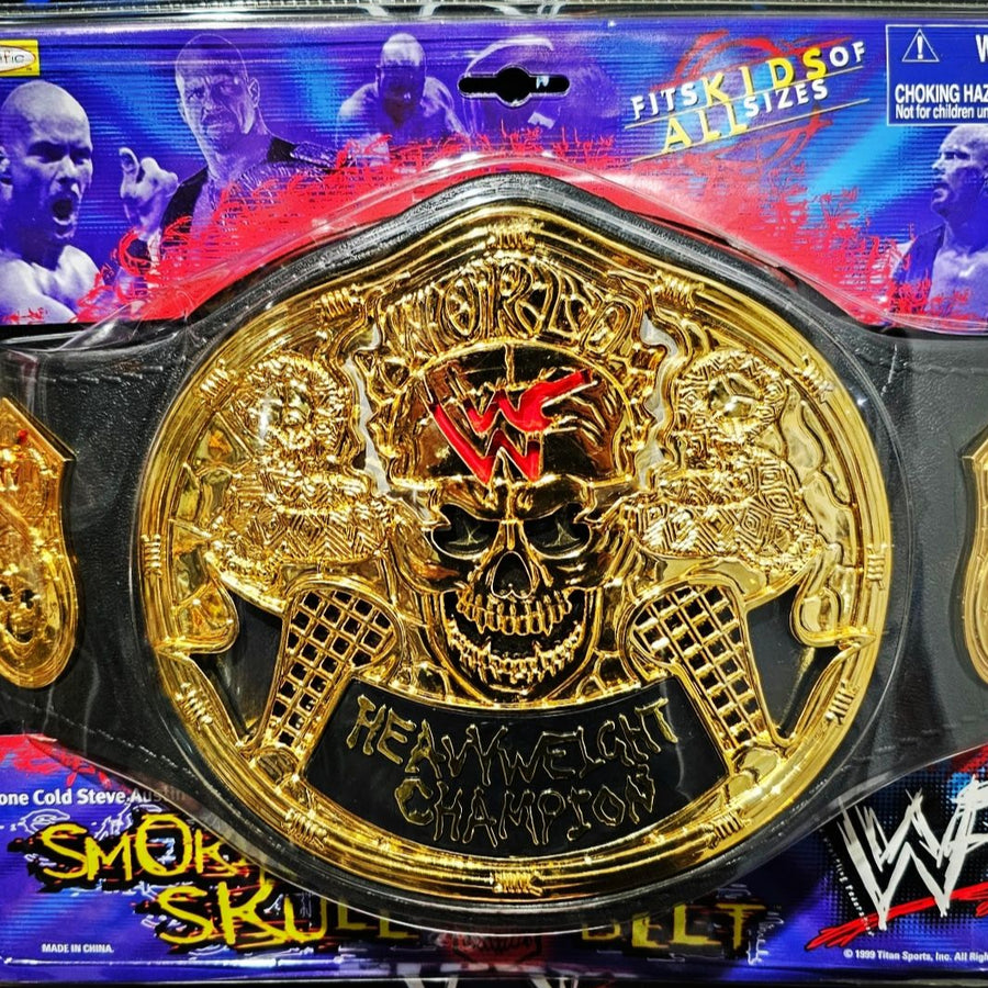 2000 Stone Cold Steve Austin Smoking Skull belt by Jakks Pacific PWcatalog