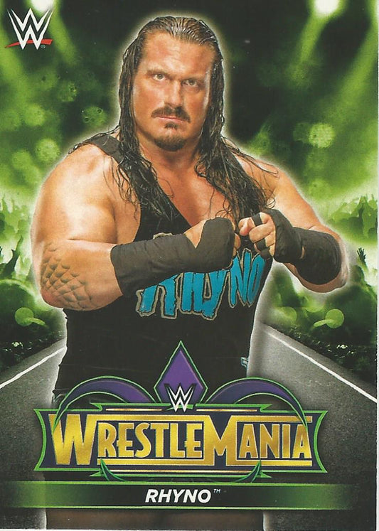 WWE Topps Road to Wrestlemania 2018 Rhyno R47 trading card PW Catalog