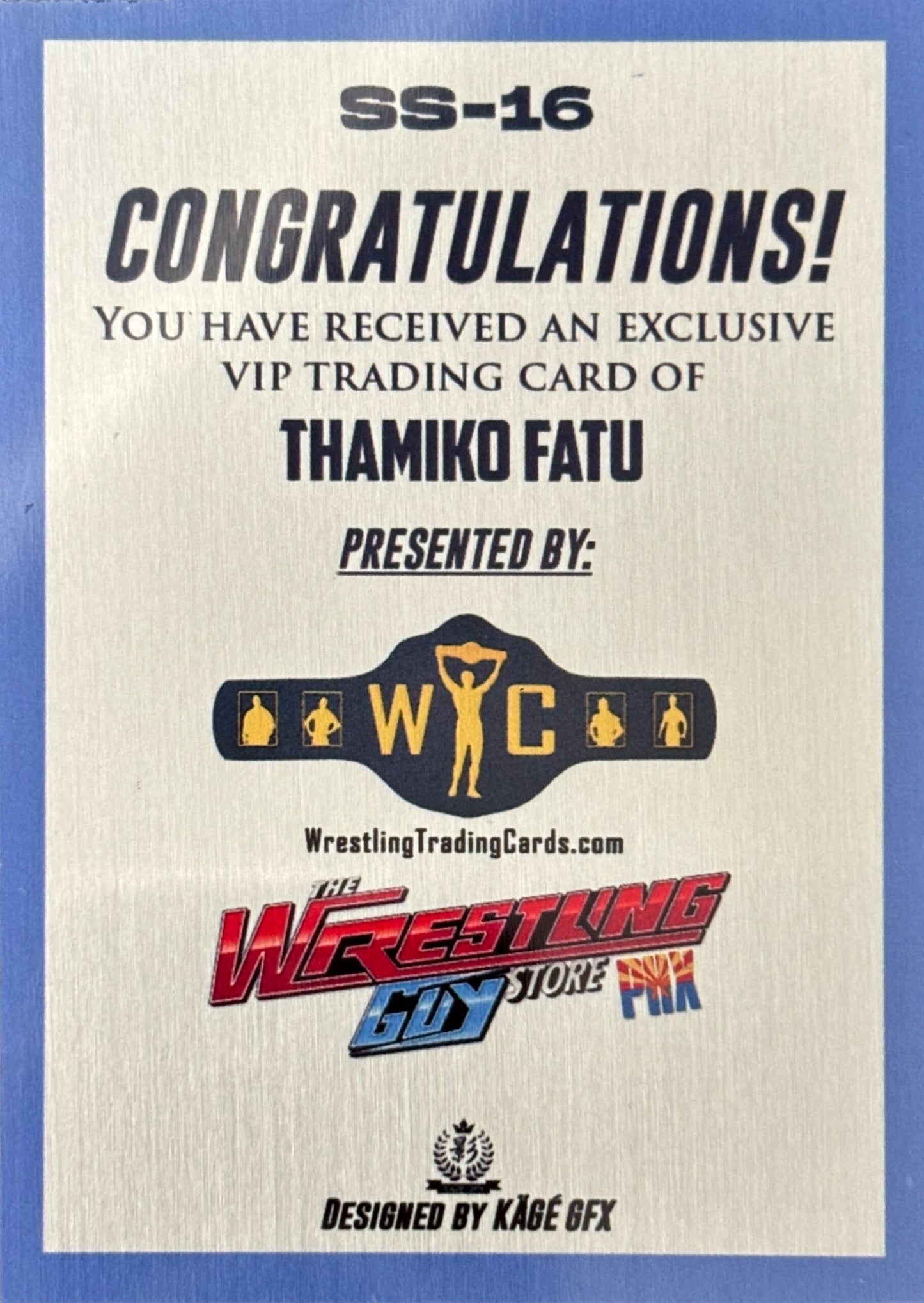Signature Series – Thamiko Fatu trading card PW Catalog