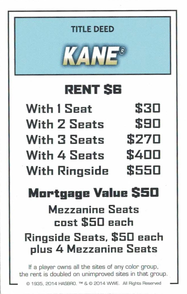 Kane trading card PW Catalog