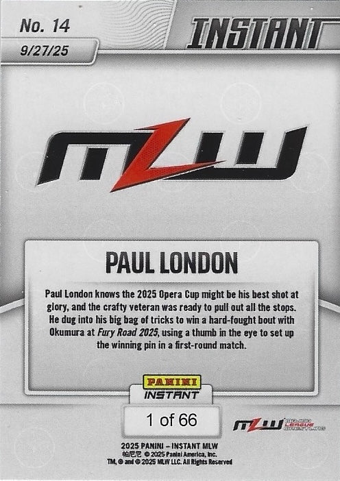 Paul London – Paul London Sets Sights on Opera CUP