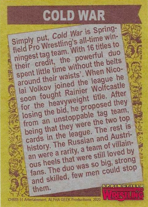 Cold War – Wolfcastle / Volkov trading card PW Catalog