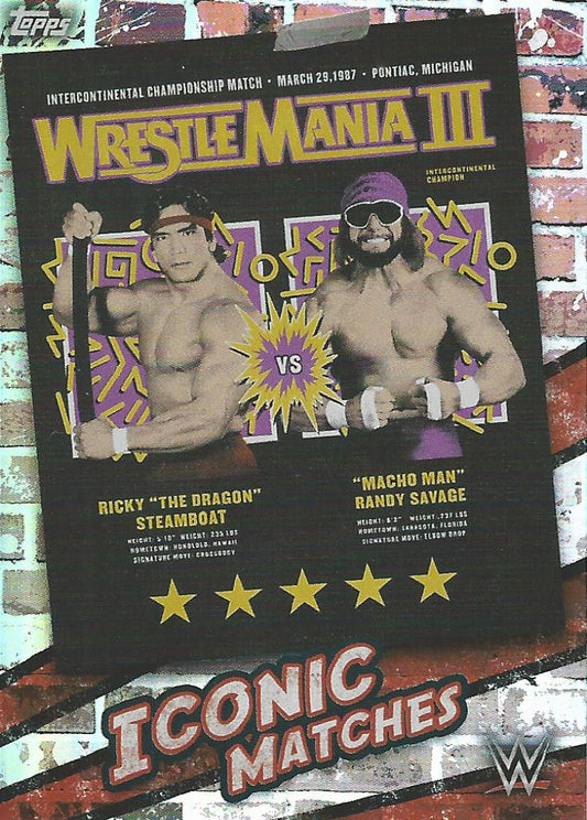 Topps WWE Superstars 2021 Ricky Steamboat vs Randy Savage MA1